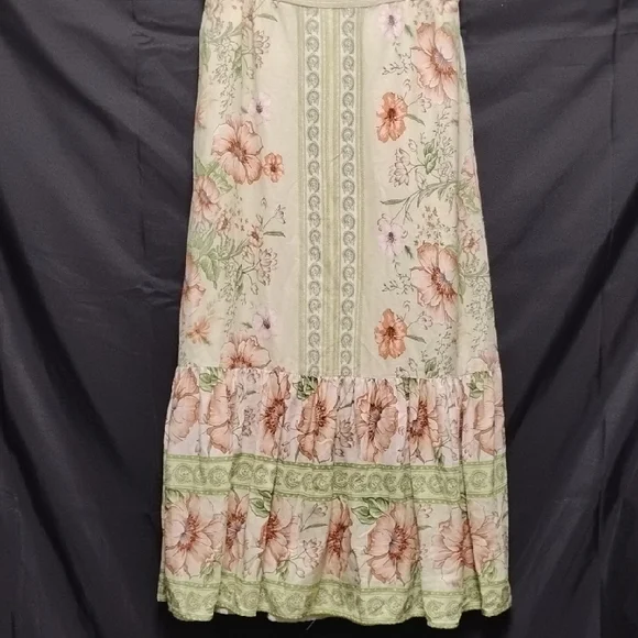 Rachel Zoe Floral Maxi Skirt in Cream and Green - Picture 1 of 15